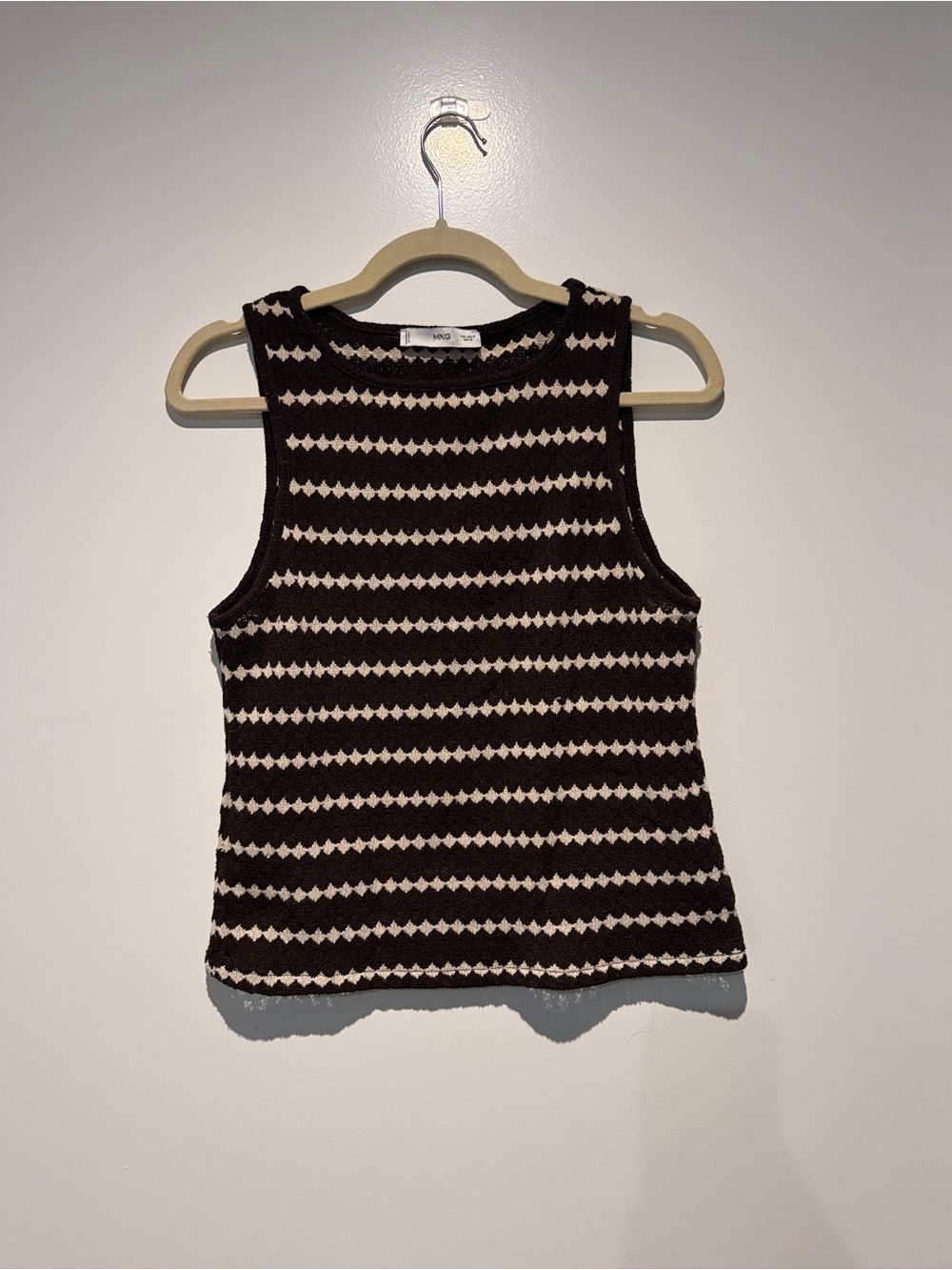Mango Brown and Cream Zigzag Knit set